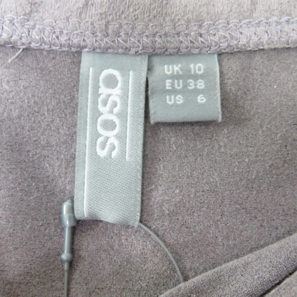 ASOS Taupe Suede Mini Skirt Size 6 Small Sexy Going Out